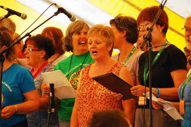 The harmony singing classes with The Once were very popular this year 